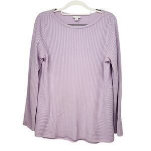 J. Jill Lilac Wide Crew Neck Long Sleeve Ribbed Knit Sweater Women's S